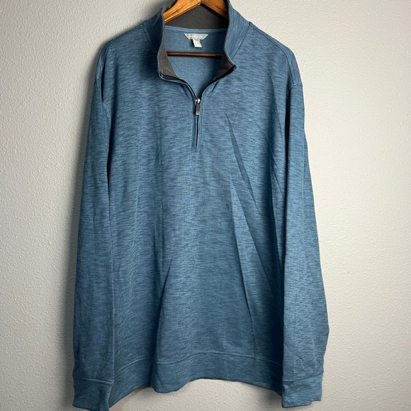 Van Heusen Other - Van Heusen 1/4 Quarter Zip Athleisure Pullover Sweater Long SL Lounge Blue XL/XG